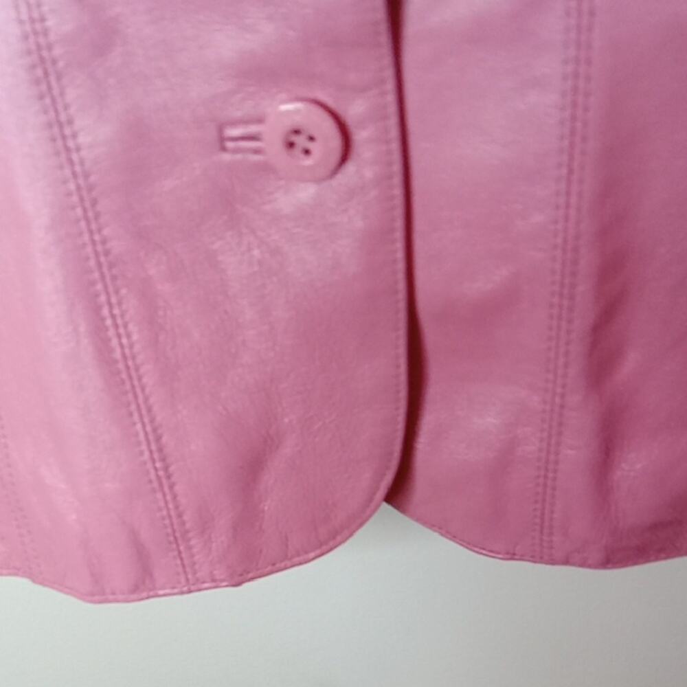 Wilsons Leather Maxima Women's Size Small Pink Leather Button-Up Jacket. Fun - Picture 5 of 10